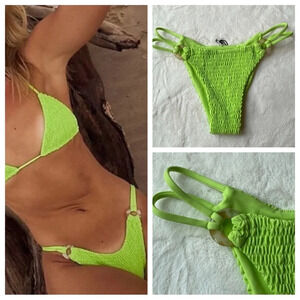 New! Free People x Aila Blue lime green bikini 19066